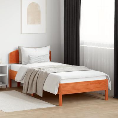 Vidaxl Bed Frame Without Mattress, Waxed Brown, 100X200 Cm, Solid Pine