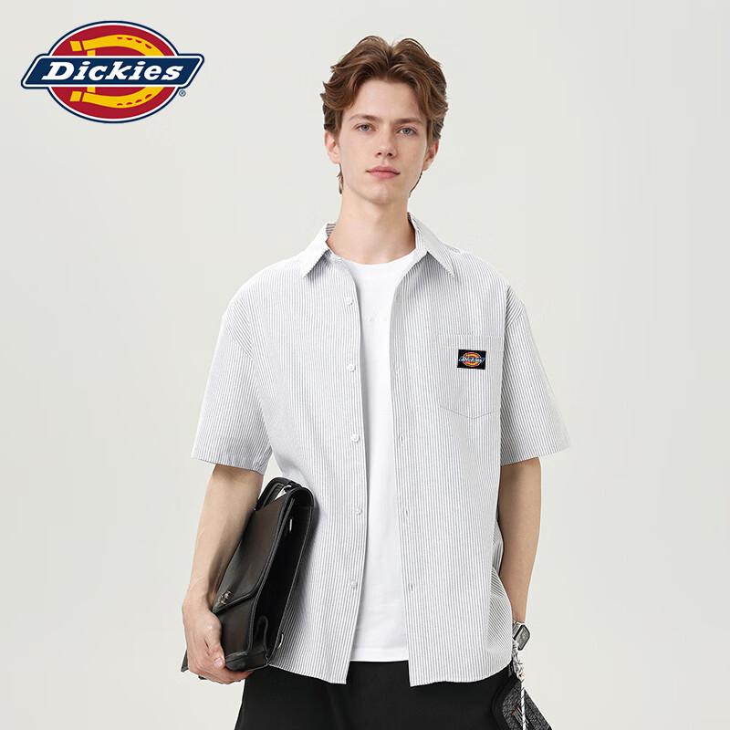 Dickies Men's Short Sleeve Striped Casual Shirt