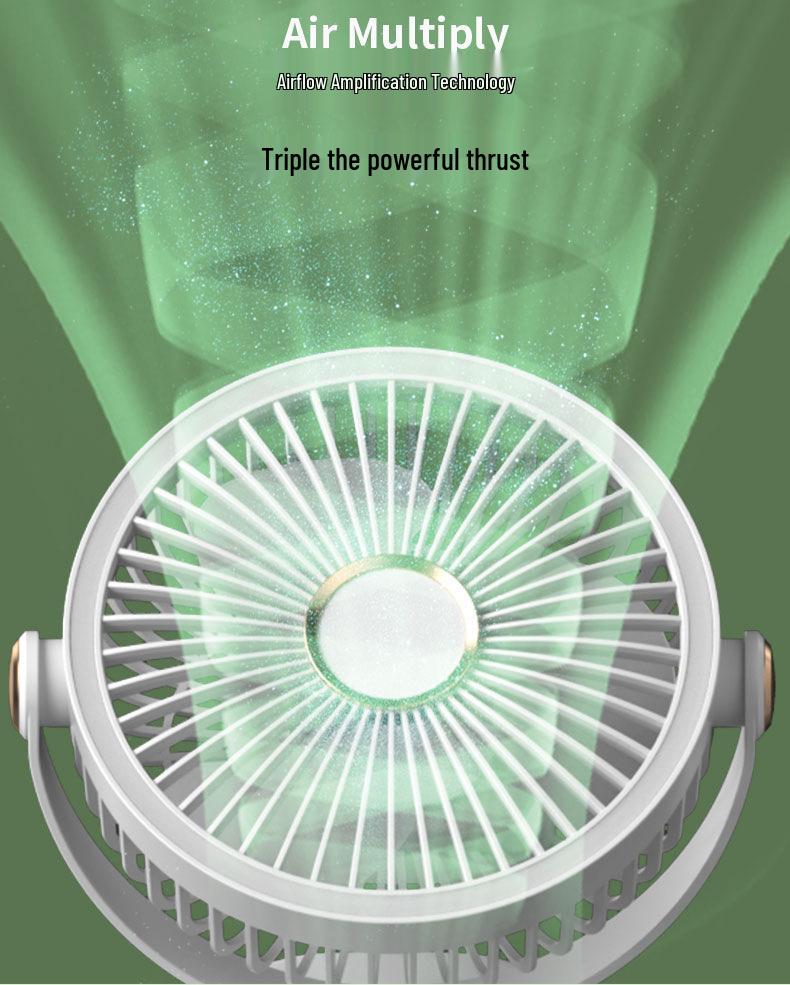 Portable Multifunctional Clip Fan with Night Light & USB Charging for Dorms and Desktops