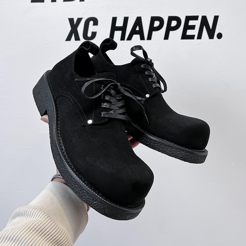 American retro brown derby shoes men's high sense Mickey big head shoes British platform leather shoes tide 14411-A