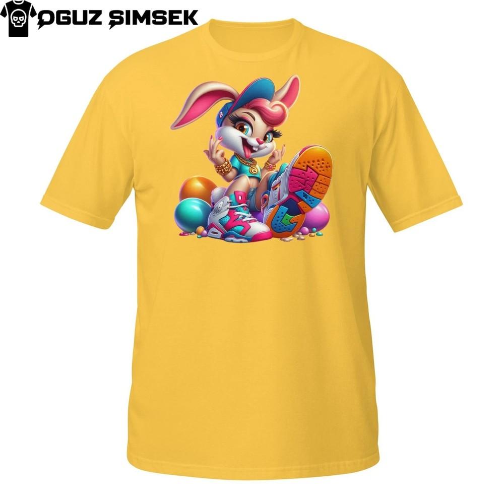 

Streetwear Bunny Girl Tee – Urban Easter Rabbit Showing Off Cool Sneakers 2XL