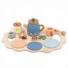 Pretend Tea Set Wooden Toy Teapot with Cups for Kids, Preschoolers, Daycare