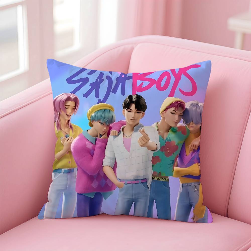 

Saja Boys KPopS D-Demon H-Hunters Pillow Case Pattern Printed Pillowcase for Living Room Sofa Cushion Cover & Bedroom Decor 12x12Inch