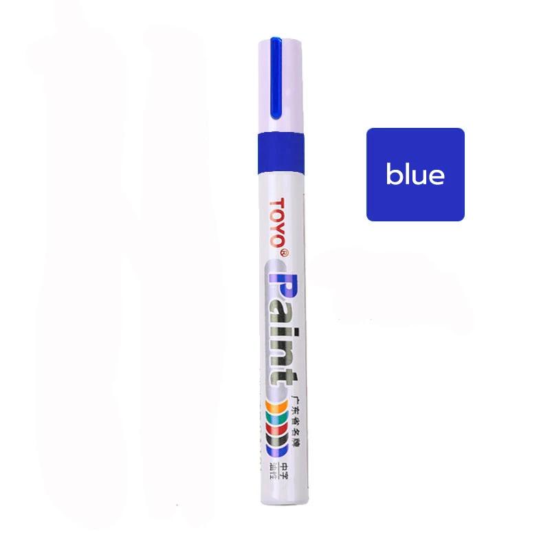 Waterdichte Olieverf Markeerpen Auto Banden Bandprofiel Rubber Metaal Permanente Verf Kunst Markeerpen School Schrijfwaren Benodigdheden blauw