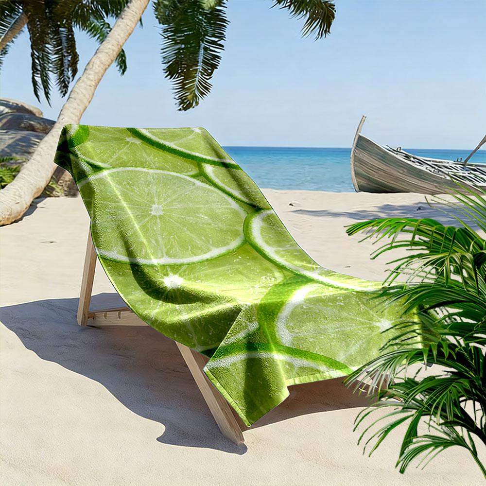 Lime Slices Fresh Summer Print Beach Towel Quick-drying for Travel Outdoor Sports Jogging Beach and Swimming
