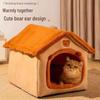 Removable & Washable Pet Nest: Cozy, Semi-Closed House for Cats & Dogs, Suitable for All Seasons