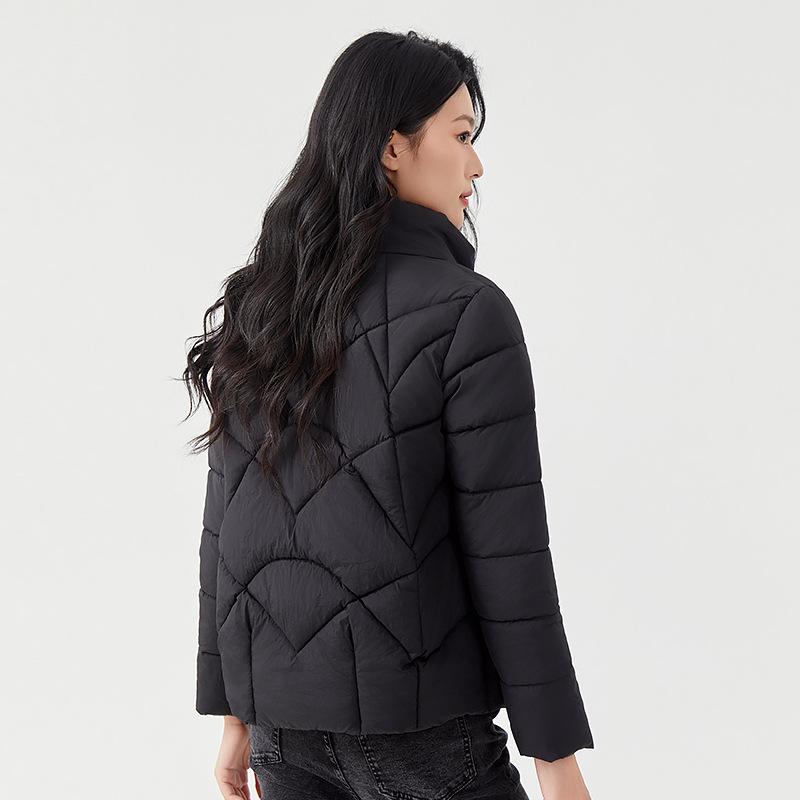 Daunenjacke Damen kurz neu Temperament warm große Größe Stehkragen gesteppte Jacke