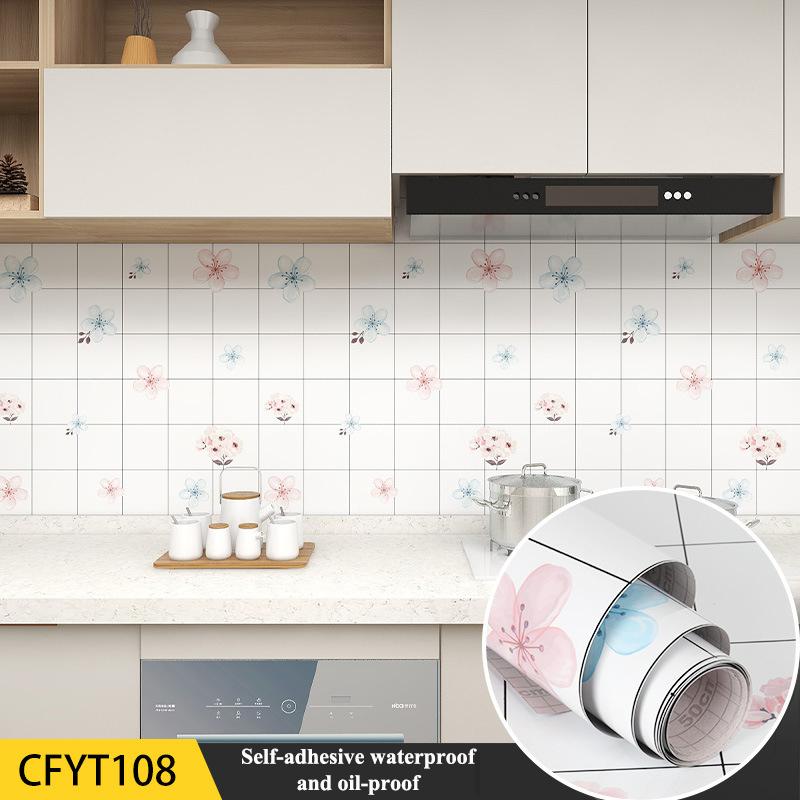 Naklejki Ścienne Kuchenne Odporne na Olej i Wodoodporne PCV Folia Aluminiowa Blat Kuchenki Szafka Samoprzylepna Tapeta do Dekoracji Domu