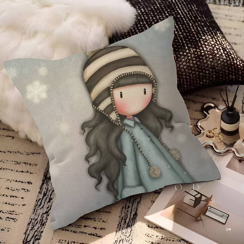 S-Santoro-Gorjuss Милая мультяшная наволочка для подушки, полиэстер, для диванных подушек, декоративная наволочка для подушки, украшение для дома 30cmx30cm
