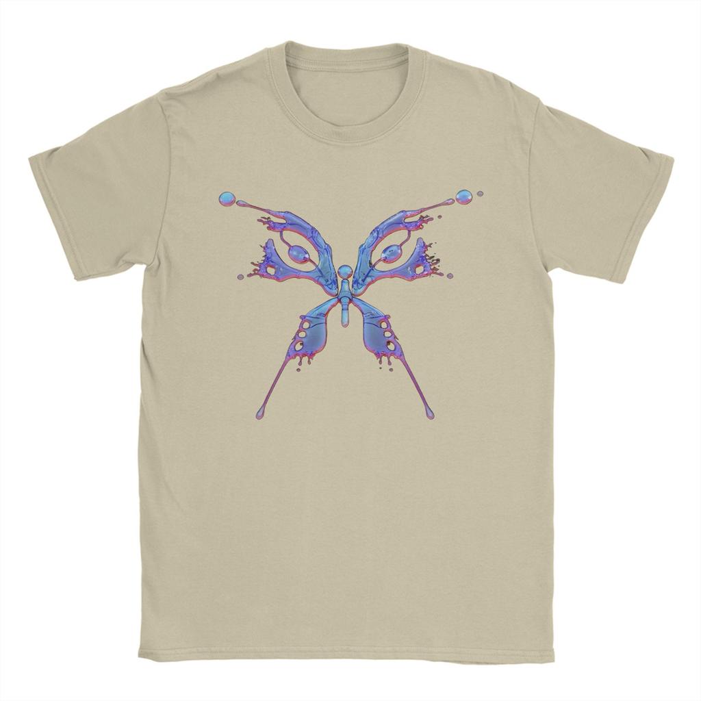 Funny Katys Perrys Butterfly T-Shirts Men Round Neck Pure Cotton T Shirts  Short Sleeve Tees Plus Size Clothes