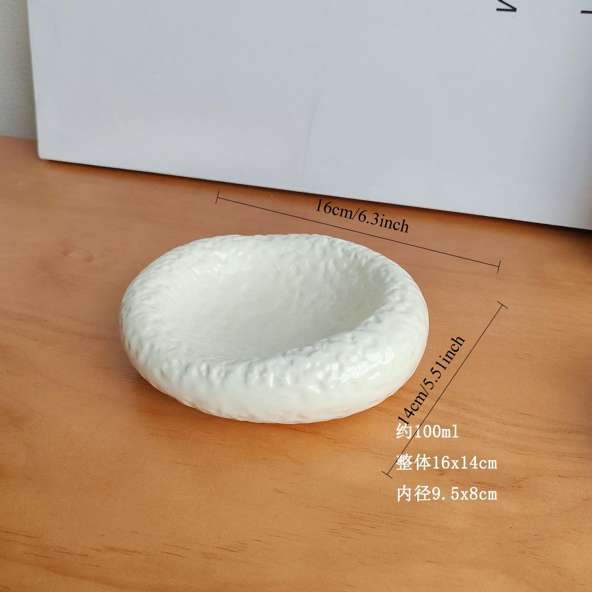 

BRCreative Insulation Ceramic Dessert Plate Restaurant Molecular Cuisine Display Plate Snack Plate Sushi Dish Specialty TablewareEY 6 Inches бежевый