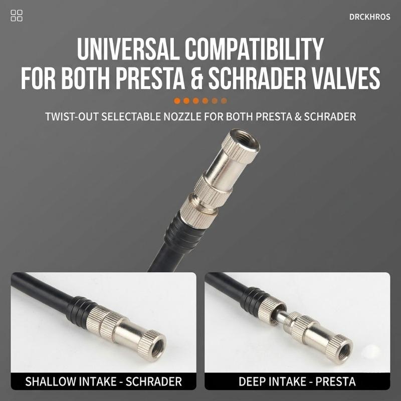 High Pressure Bicycle Pump 300PSI with Gauge Portable Shock Pump for Front Fork Rear Suspension Schrader Presta Valve MTB Road