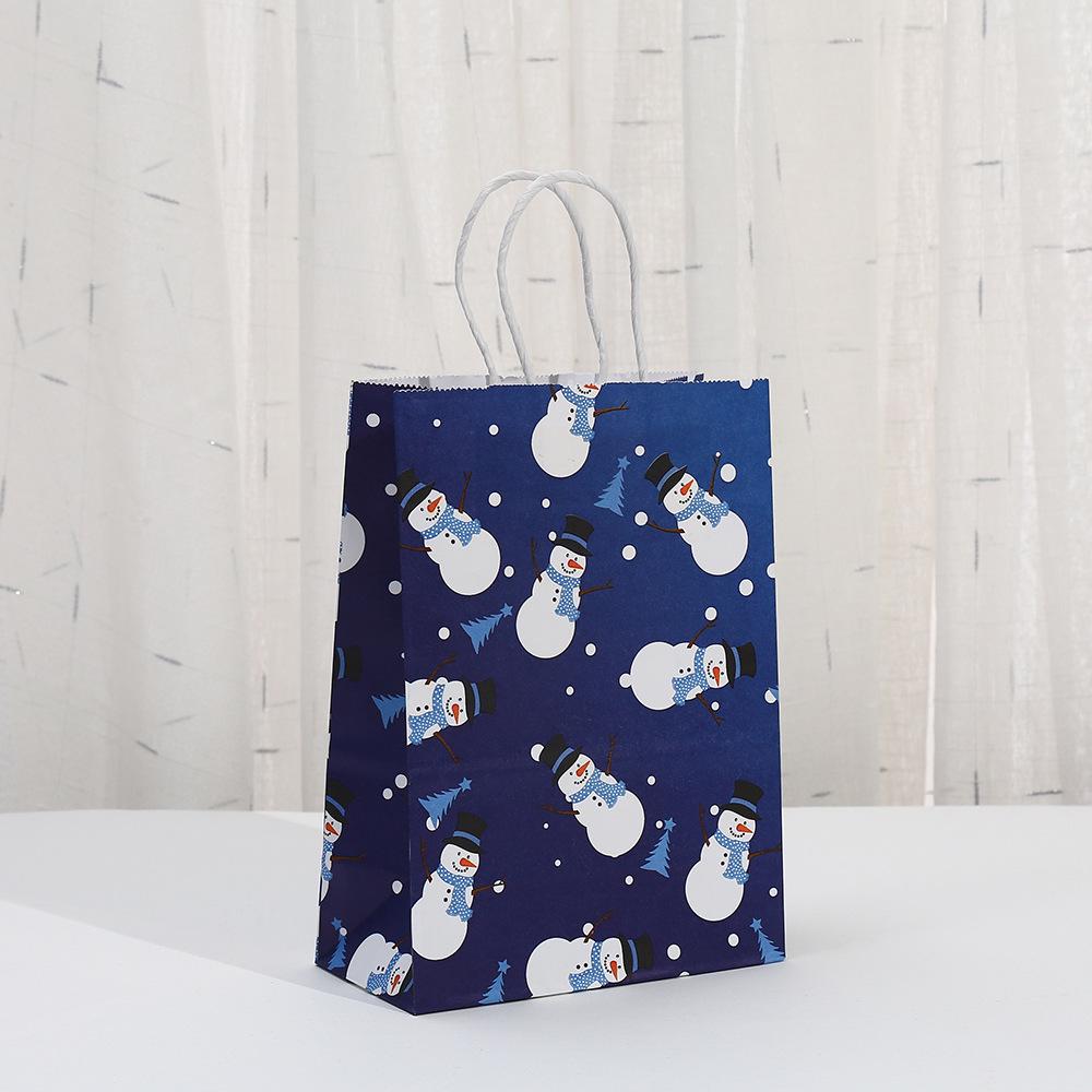 Cartoon Christmas Gift Bags: Holiday Party Kraft Paper Tote for Candy and Gifts