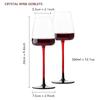 2PCS Red Pulled Stem Crystal Wine Goblet Handmade Personality Red Wine Glass Tasting Cup Home Bar Wedding Party Using