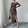 2026 Women's Clothing Fashionable Sexy Leopard Print Slim Dress