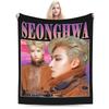 Seonghwa ATEEZ Blanket Flannel Spring Autumn Multifunction Ultra-Soft Throw Blankets for Sofa Couch Bedspread