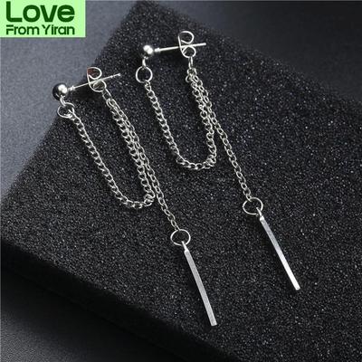 Newest Punk Minimalist Metal Chain Earrings Geometric Retro Round Tassel Earrings For Women Charm Fashion Ear Jewelry Best Gifts