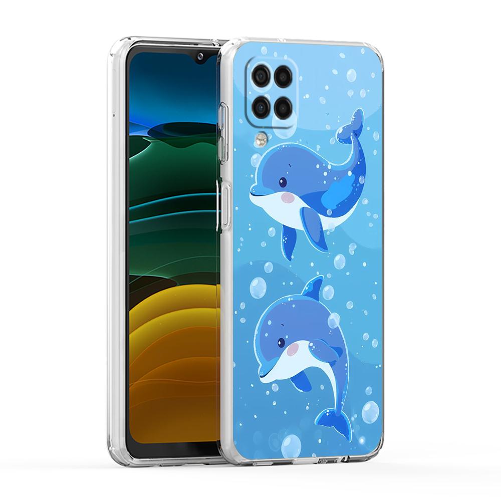 Ozean Tier Delfin TPU Hülle für Samsung Galaxy A25 A23 A22 A52S A52 A55 A72 A51 A71 A41 A31 A13 A11 5G Transparente Handyhülle
