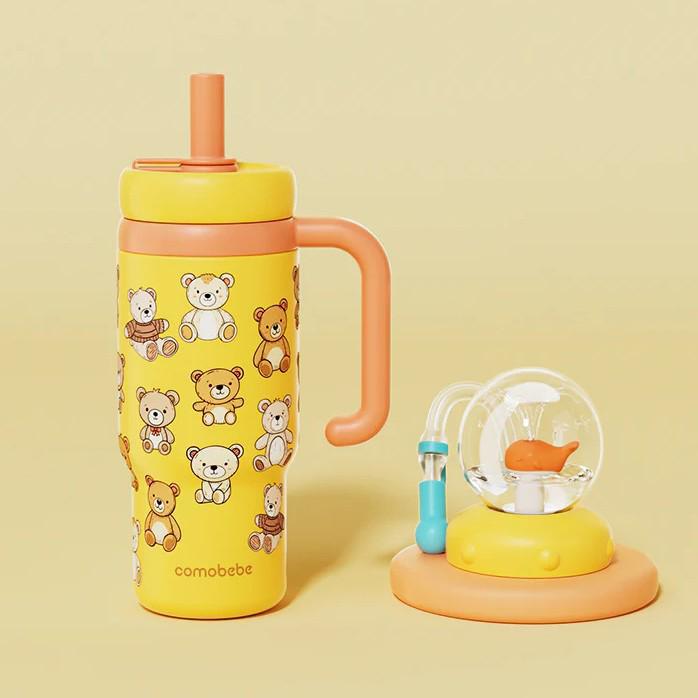 Whale Thermos Straw Cup for Kids - Fun and Easy Drinking for Home and Kindergarten