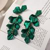 1 Pair Shining Elegant Women Earrings Ornament Rose Petal Long Tassel Drop Earrings Jewelry Accessory