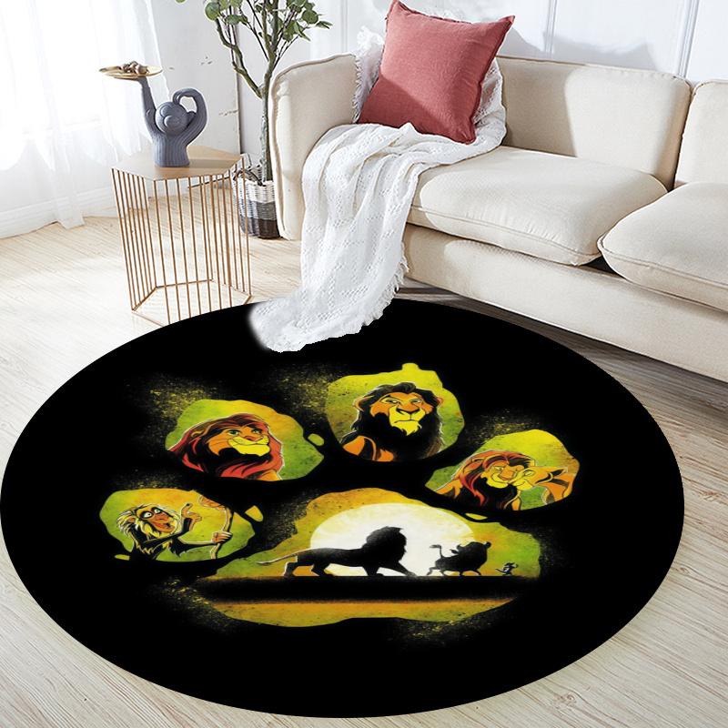 Lion pattern round rug,Carpet Rug for Living Room Bedroom Playroom ,Non-slip Floor Mat,Holiday Gifts and Birthday Gifts.