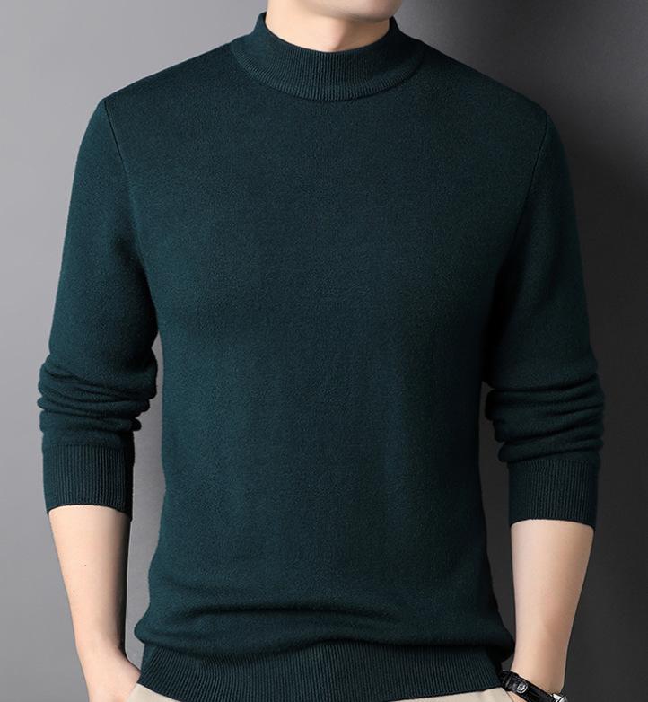 Extra Fleece Extra Thick Half Turtleneck Crewneck Sweater Men's Sweater One Body Fleece