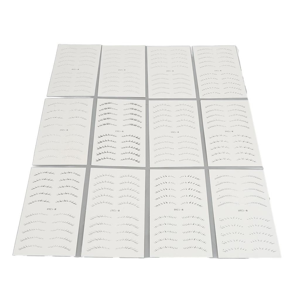 12pcs Lower Eyelash Tattoo Stickers Waterproof 6D False Eyelash Thermal Transfer Stickers