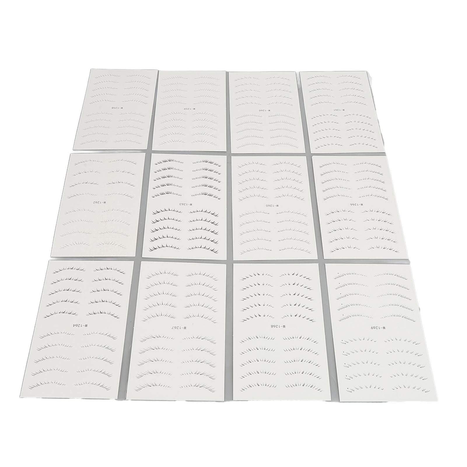 

12pcs Lower Eyelash Tattoo Stickers Waterproof 6D False Eyelash Thermal Transfer Stickers