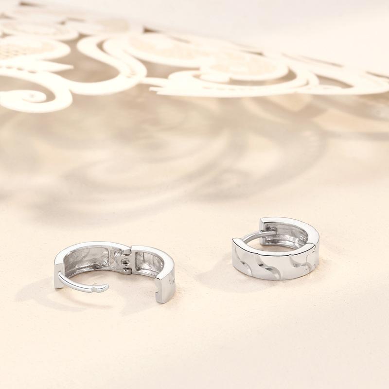 Water Ripple Ear Buckle Women's Simple Car Flower Ins Cold Wind Versatile Daily Commuter Earrings Women