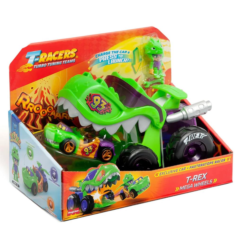 T-RACERS Vehicle Mega Wheels T-REX Action Figure MAGIC BOX
