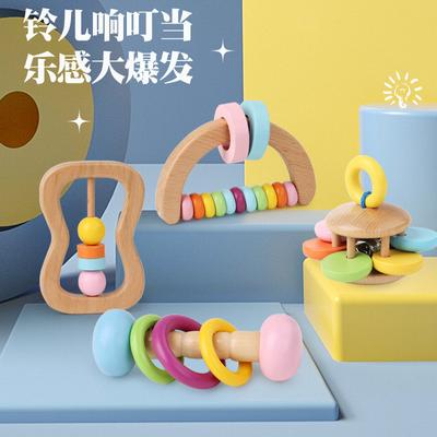 Wooden Montessori Early Education Hand Rattle Orff Musician Set Newborn Baby Educational Wooden Toy Set