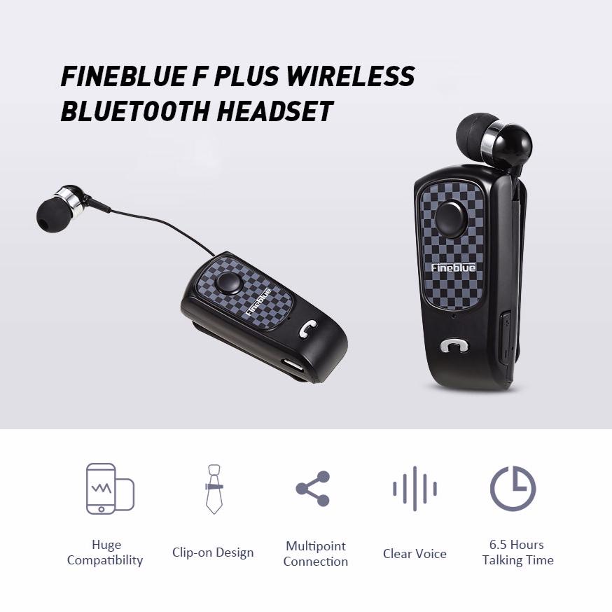 Buy FineBlue F Plus Wireless Bluetooth V4.0 Headset Vibrating Alert Wear Clip Earphone for