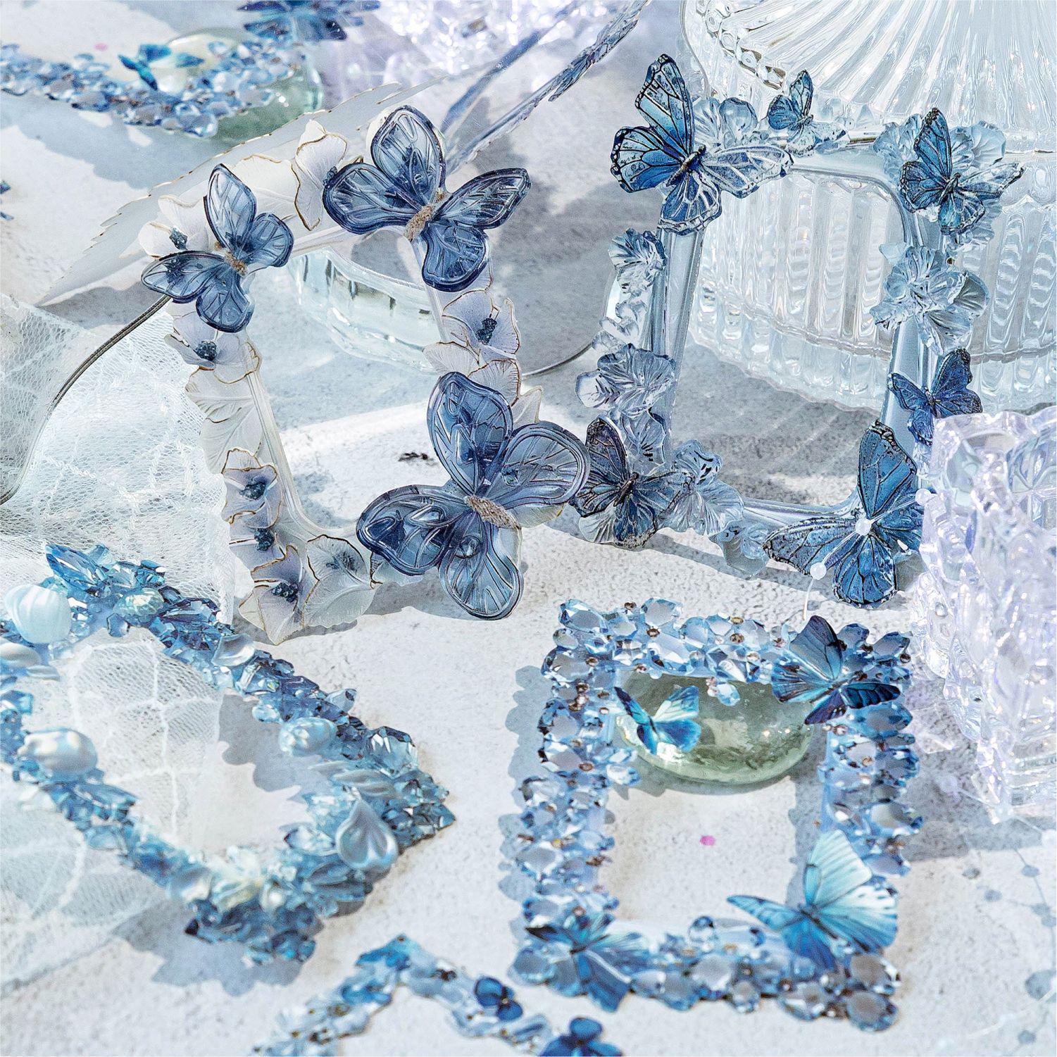 

Momo Crystal Flower Border Collage Card: Retro European Journal Decoration Material