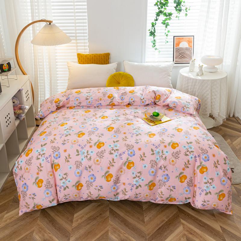 Kawaii Cartoon Bear Duvet Cover Cotton Girly Style Pattern Bedding Soft Skin-friendly Breathable Comforter Cover for Kids Girls