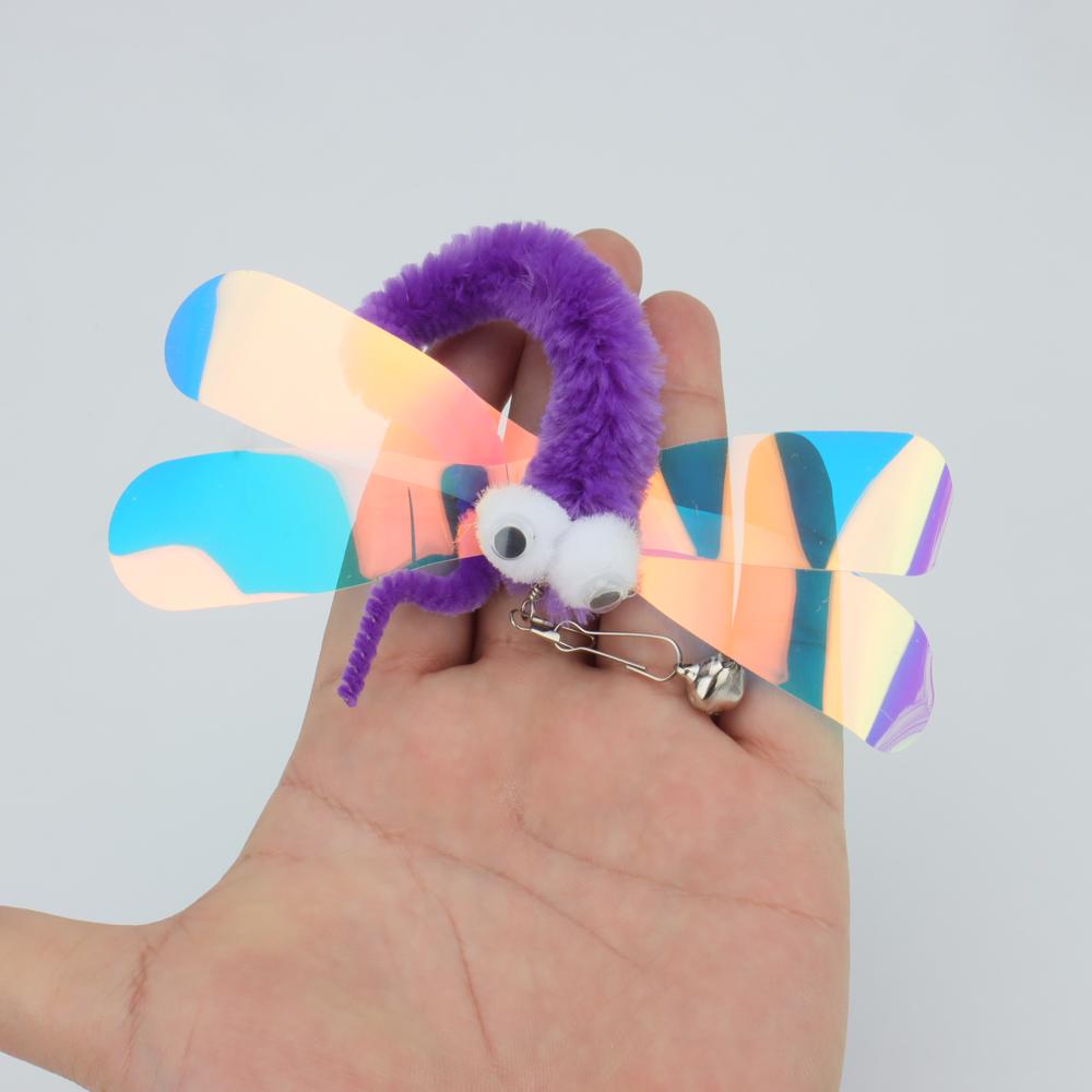 6pcs Plush Dragonfly Cat Toy Training Imitate Cat Interactive Ball Faux Tail Pet Toy