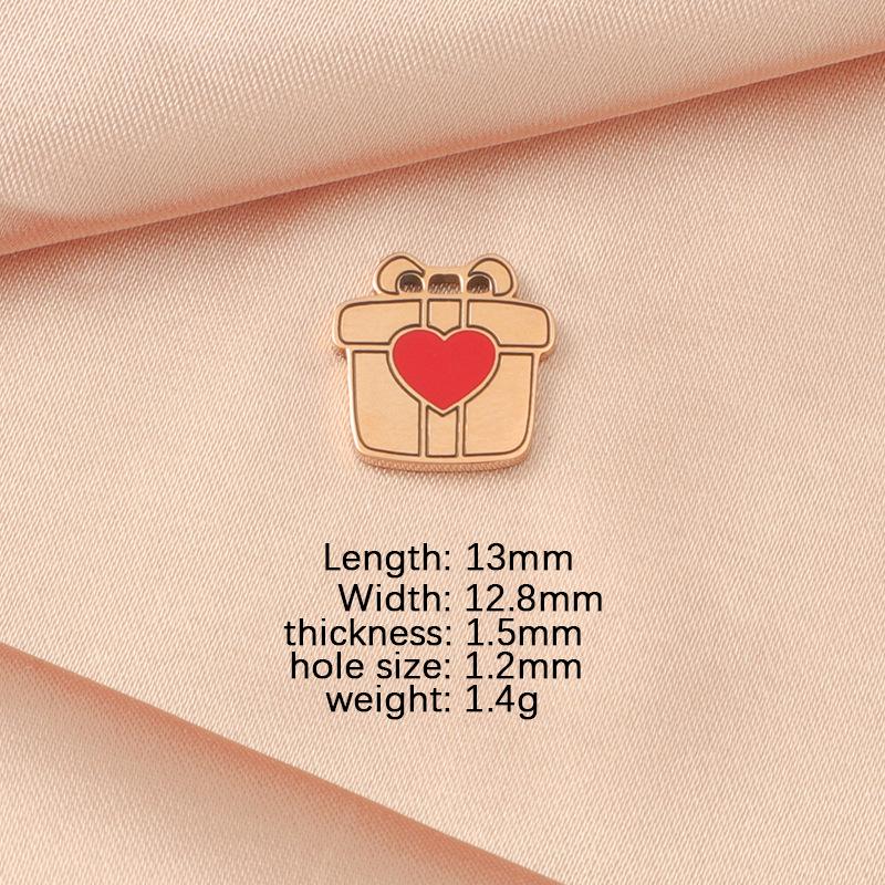 

Кулон-сердце из титановой стали, шарм для браслета и ожерелья, сделай сам, подарочная коробка розового золота