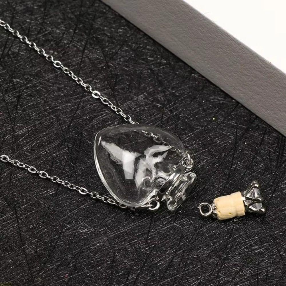 Water Drop Openable Necklace Glaze Bottle Mini Bottles Necklace Glaze Vial Pendant Keepsake