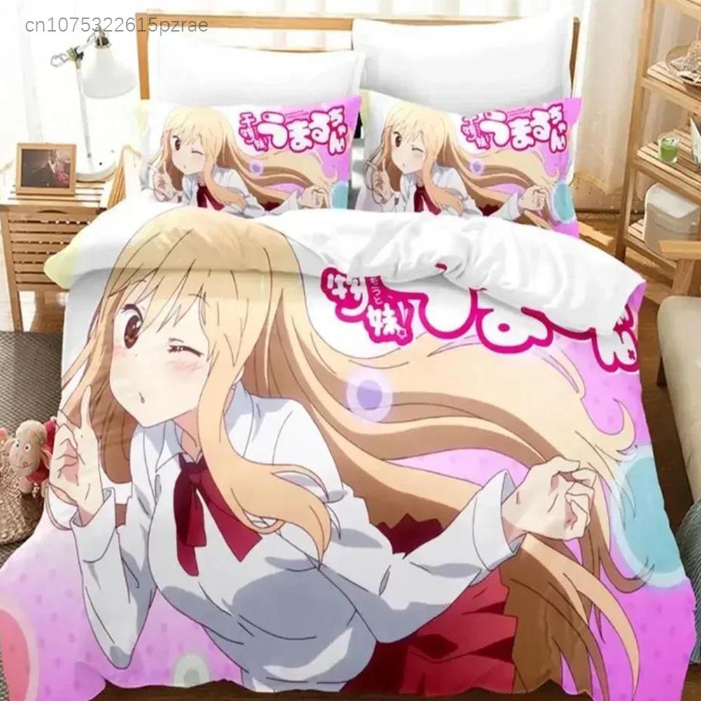 3D Print Anime The Himouto! Umaru-chan Bedding Set Printed With Pillowcase Bed Duvet Cover Soft Queen King Size Bedclothes Home