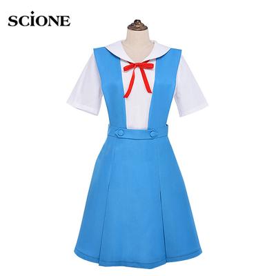 Anime Evangelion Halloween kobiety Cosplay Asuka Langley Soryu Tokio Ayanami Rei kostium mundurek szkolny!