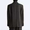 Zara Solid Color Single Breasted Loose Long Sleeve Blazer Men blazers Brown 6881289-700