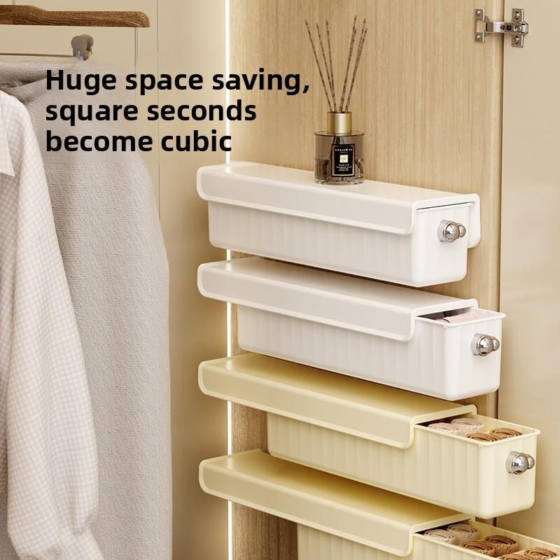 Modern Minimalist Plastic Wall Mount Storage Box With Dividers For Closet Organization