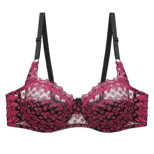 Julexy New Arrivals Women Bra Lace Hollow Out Underwear Women Embroidery Plus Size C D Cup Lingerie Bra