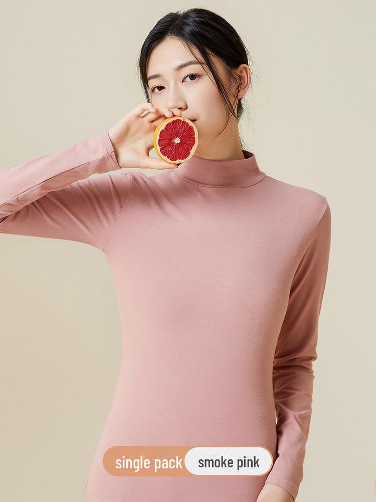 

Женская рубашка-полуводолазка из чистого хлопка Slim Fit - теплая майка со средней горловиной на весну/осень XXL (Weight 130-140 jin)