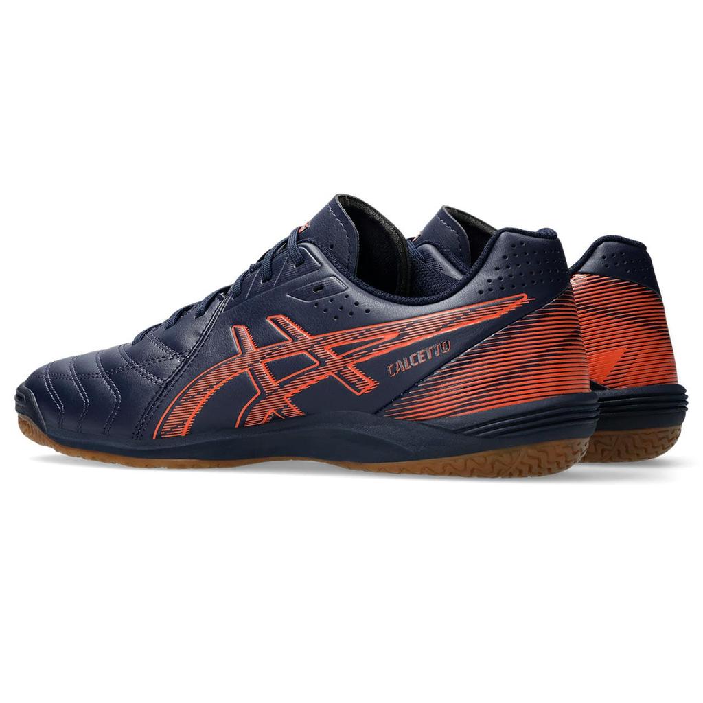 Asics CALCETTO WD 9 Futsal Unisex Size 401 3E Shoes, 1113A037, Adult, (Midnight/Habañero), 28.5 Cm,