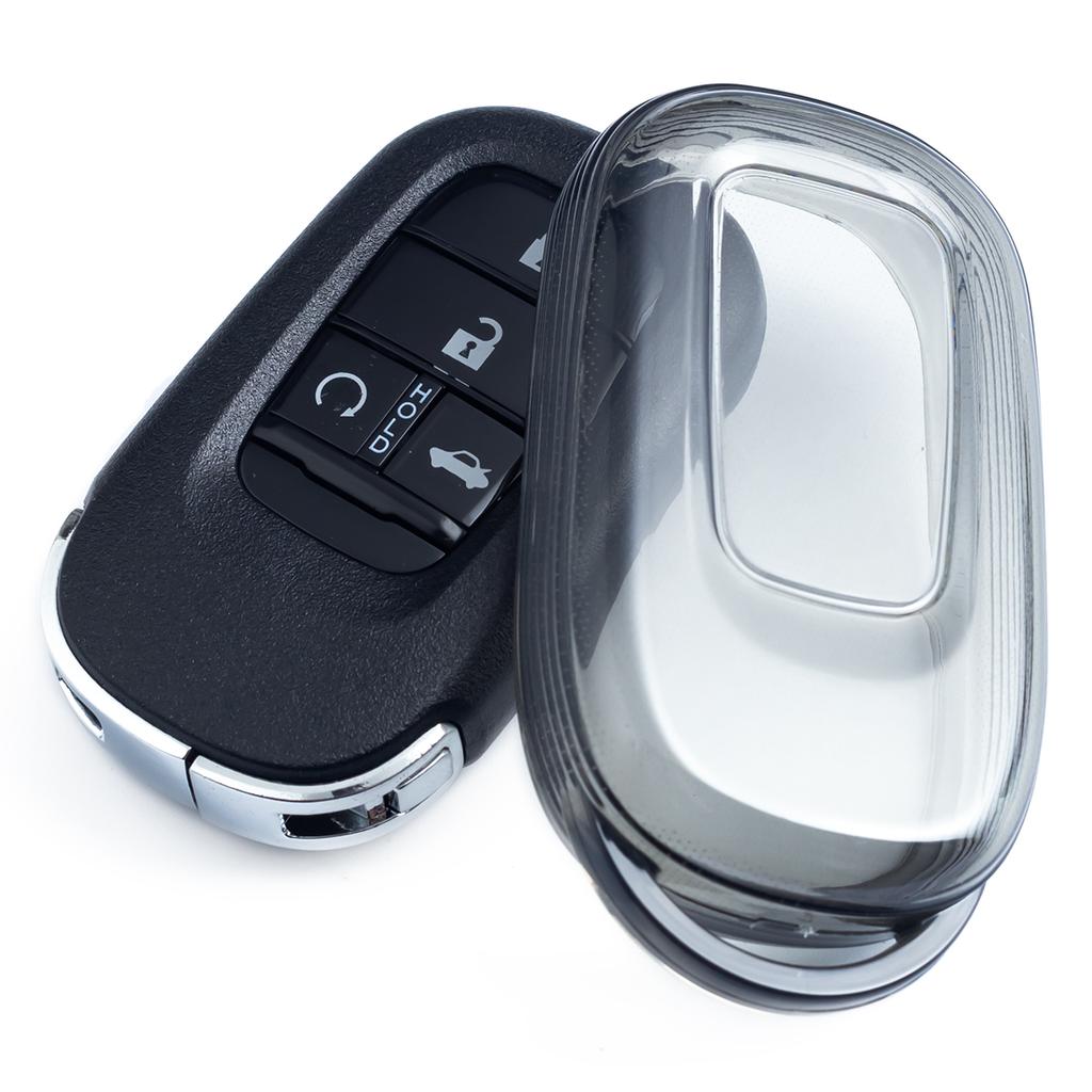 Slim Car Key Fob Case Cover Keychain For Honda Civic Accord CR-V HR-V ZR-V Pilot Vezel Odyssey CRV HRV ZRV Black Transparent