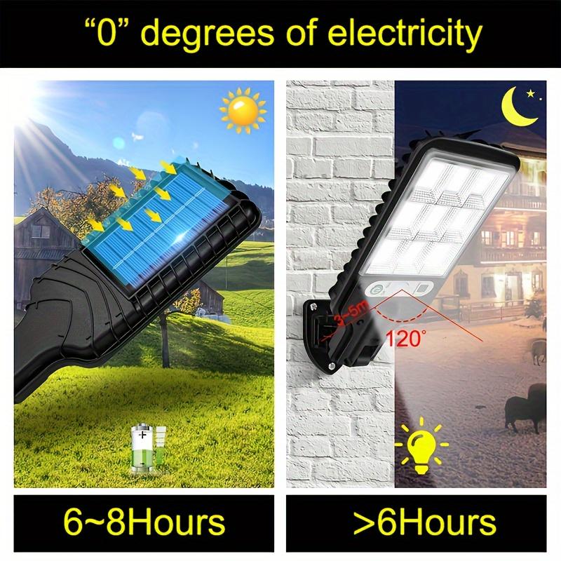 1pc 2200W Outdoor Solar Sensor Street Light, Human Body Induction Garden Light With Remote Control, LED Wall Light Waterproof Garden Light
