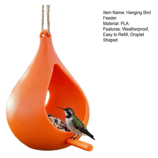 Hängender Vogelfutterspender Tropfenförmiger Kolibri-Futterspender mit Sitzstange Einfacher Futterspender zum Nachfüllen für Vögel Hängend