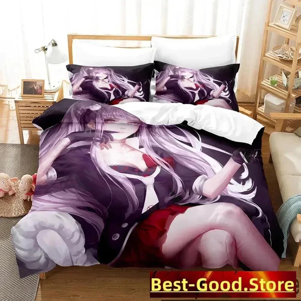 3D Print Anime Danganronpa Bedding Set Duvet Cover Sheet Printed Bed Set Pillowcase Bed Full Queen King Size Comforter Bedroom