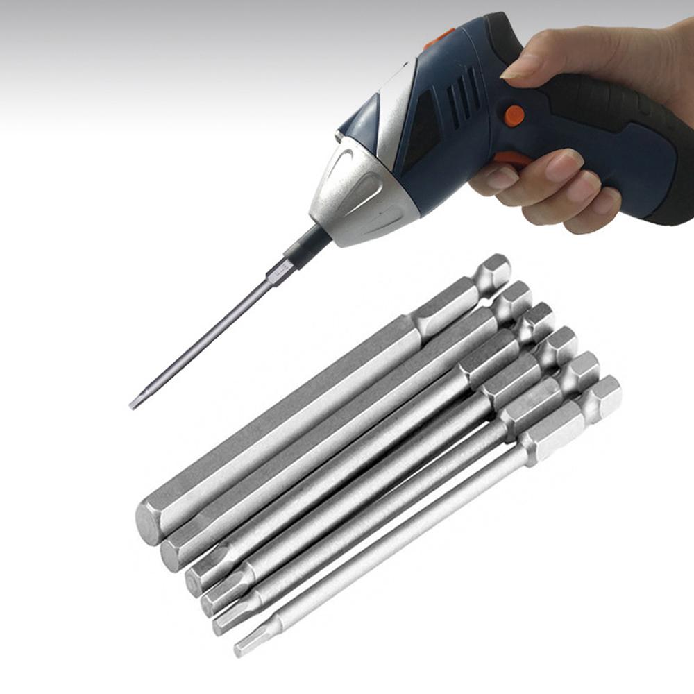 8 Pcs 100mm Hex Head Allen Wrench Drill Bits Set SAE Metric Allen Electric Hexagonal Bit Screwdriver Socket Bit Power Tool Parts