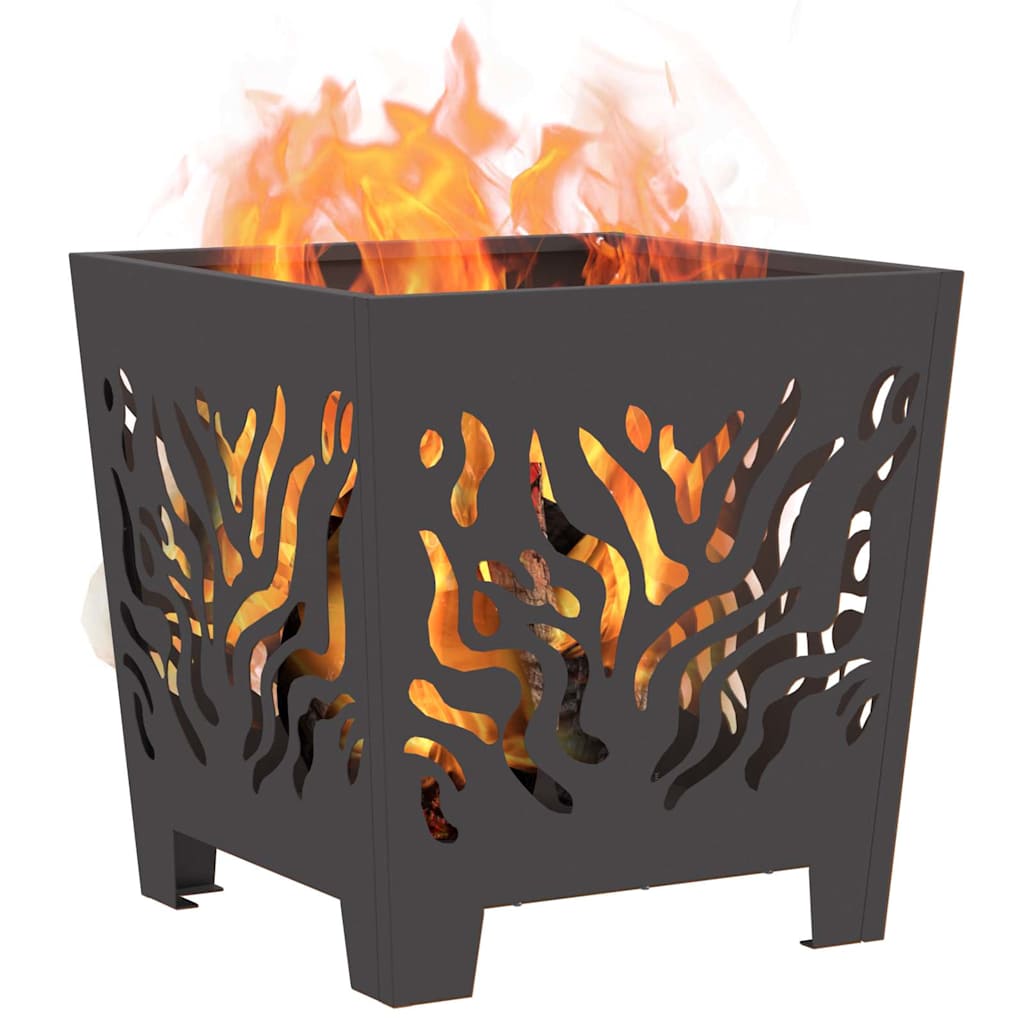 Fire Pit Black 40 X 40 X 40 Cm Steel